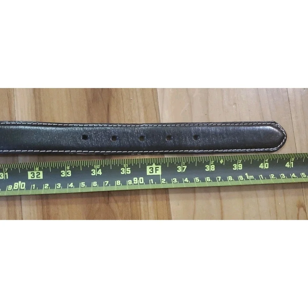 Fossil Reversible‎ Black and Red Stitched Leather Belt Size L 36